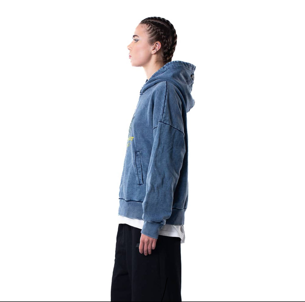 CASH COUNT WASHED BLUE HOODIE
