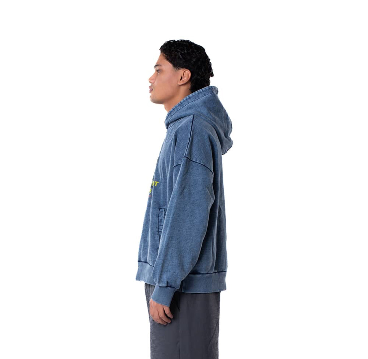 CASH COUNT WASHED BLUE HOODIE