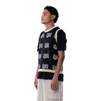 KNITTED TANK TOP CODED SOCIETY PATTERN