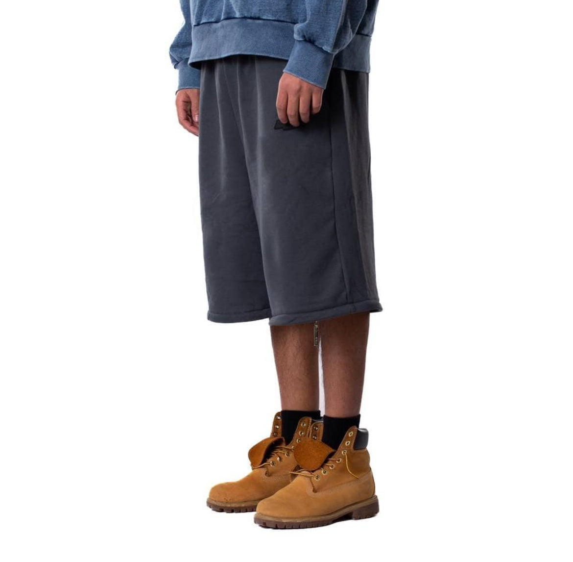 ZIP-OFF GRAY COTTON PANTS