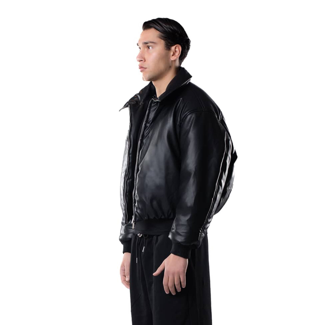 PUFFER LEATHER JACKET