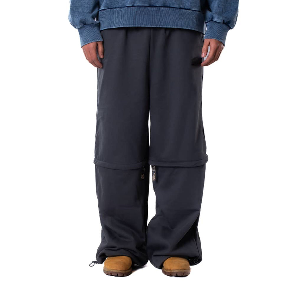 ZIP-OFF GRAY COTTON PANTS