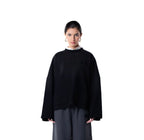 CROPPED BLACK WASHED SWEATER