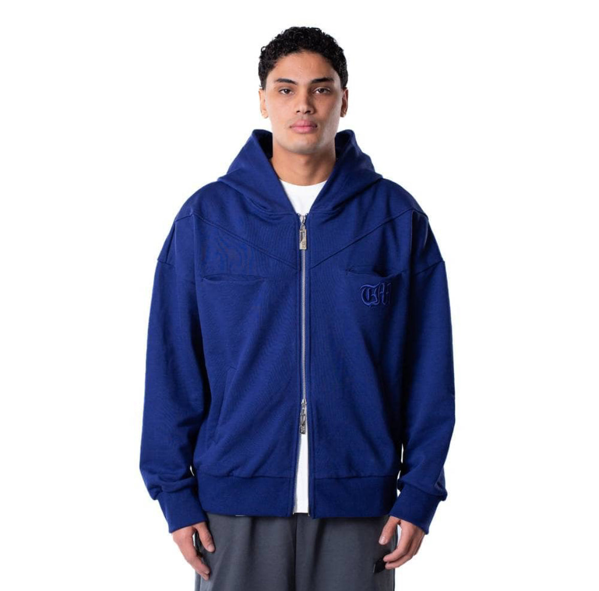DOUBLE-ZIP BLUE JACKET