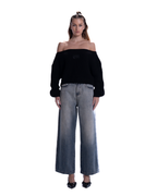 OFF SHOULDER KNITTED SWEATER WOMEN