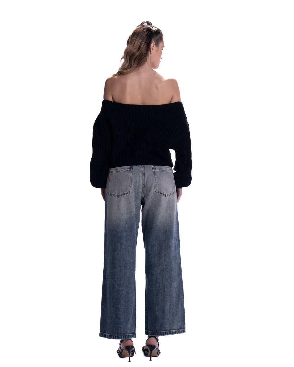 OFF SHOULDER KNITTED SWEATER WOMEN