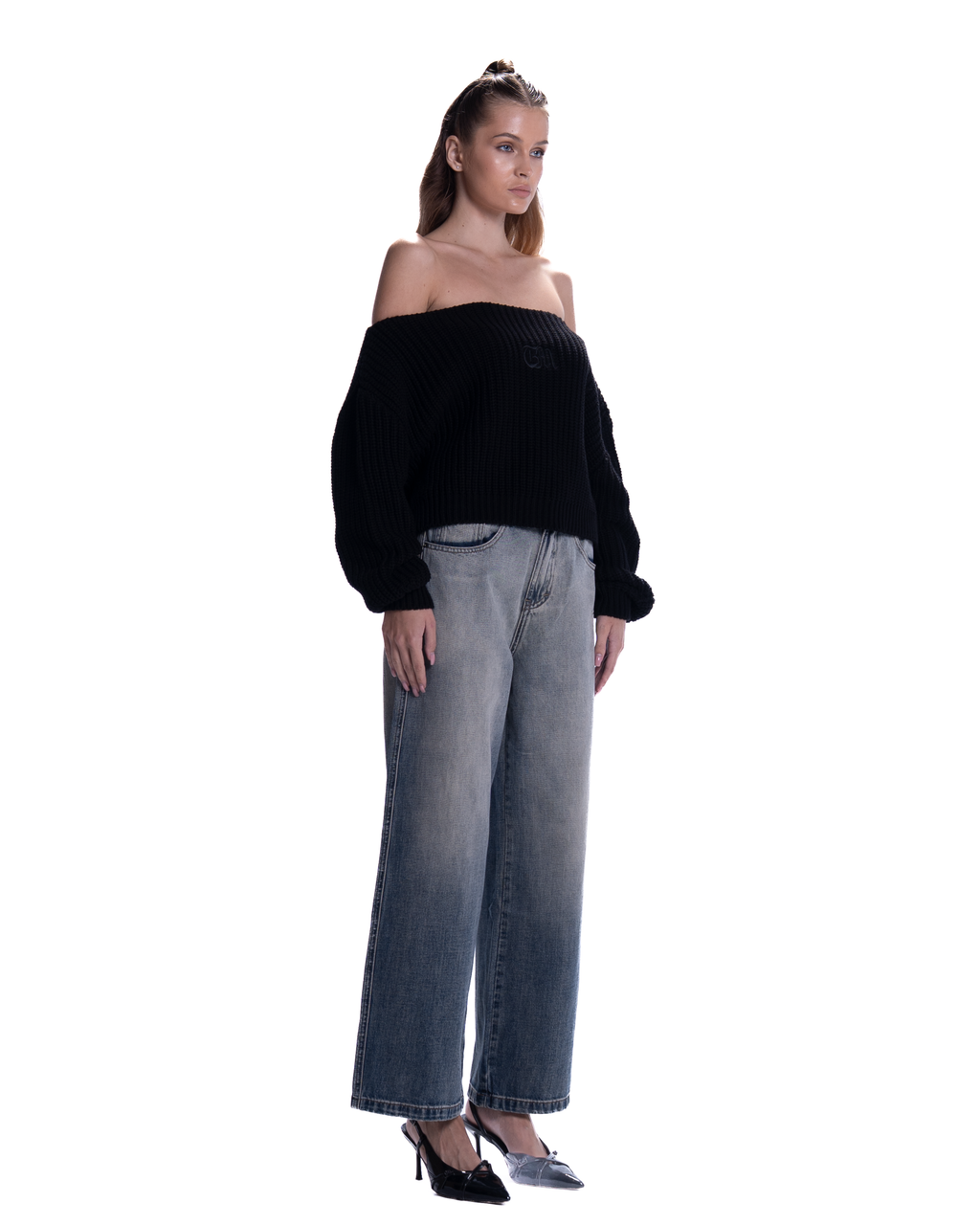 OFF SHOULDER KNITTED SWEATER WOMEN