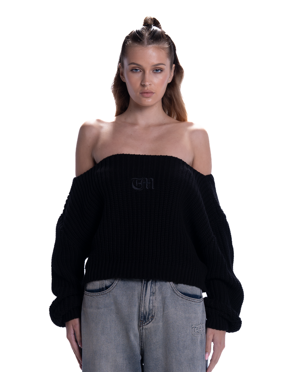 OFF SHOULDER KNITTED SWEATER WOMEN