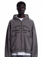 CONFIDENTIAL ZIP UP HOODIE