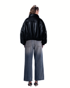 PUFFER LEATHER JACKET