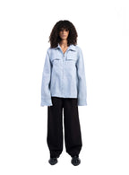 Zipper Linen Baby blue | SHIRT